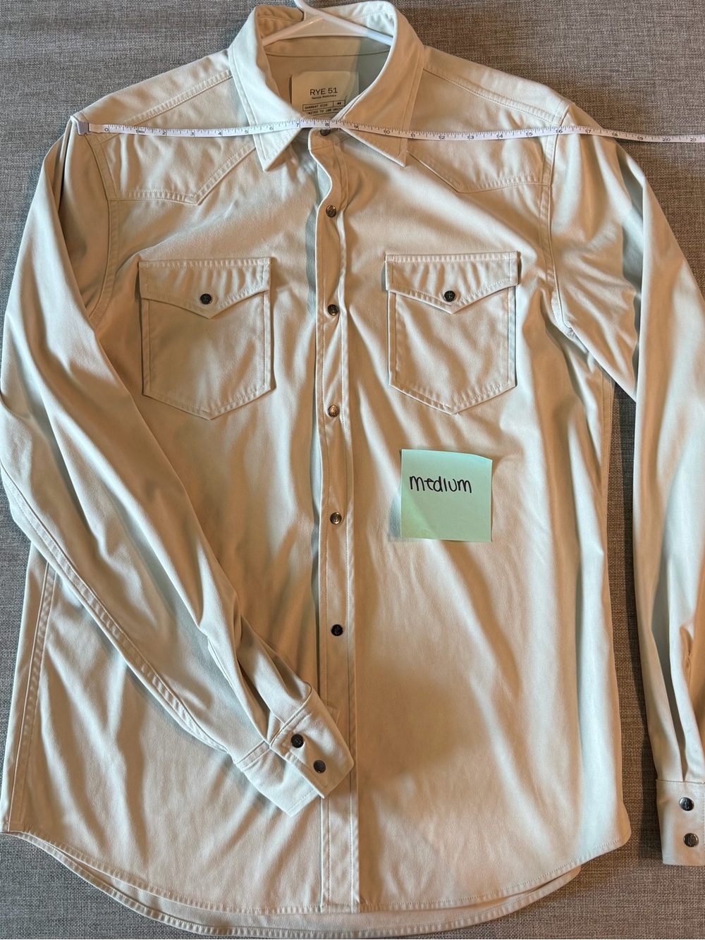 Men's Casual Button-Down Shirt in Light Beige